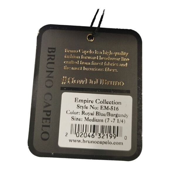 MEN'S BRUNO CAPELO EMPIRE COLLECTION STRAW 2 1/2" BRIM FEDORA HAT. EM 516. - Picture 8 of 8